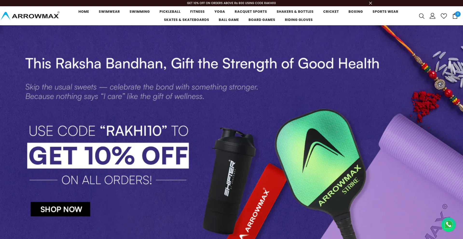 Website screenshot of Arrowmax.in