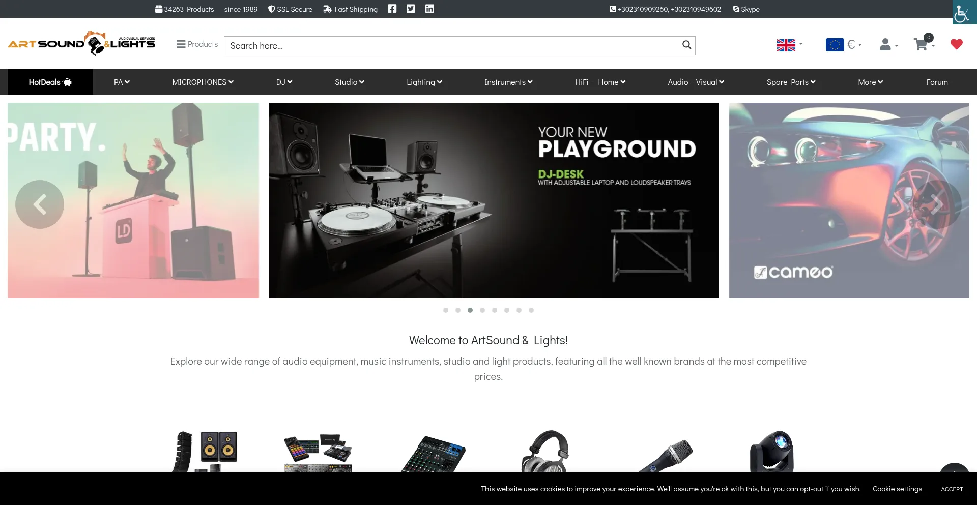Website screenshot of Artsound.gr