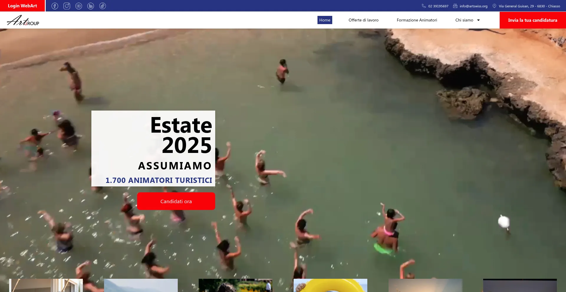 Website screenshot of Artswiss.org