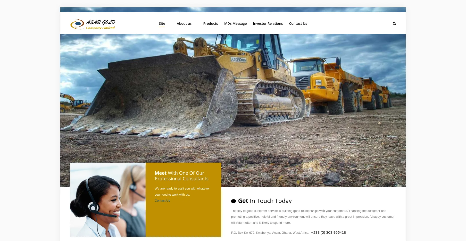 Website screenshot of Asargold.com