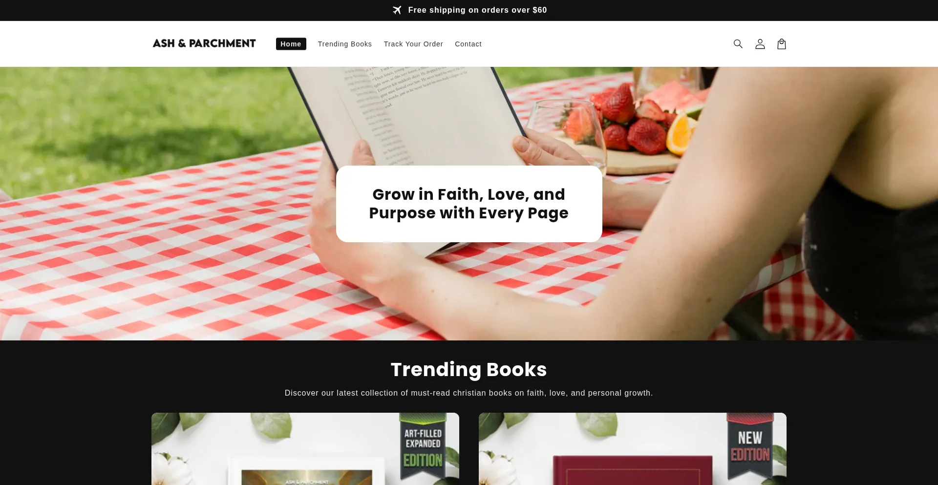 Website screenshot of Ashandparchment.com