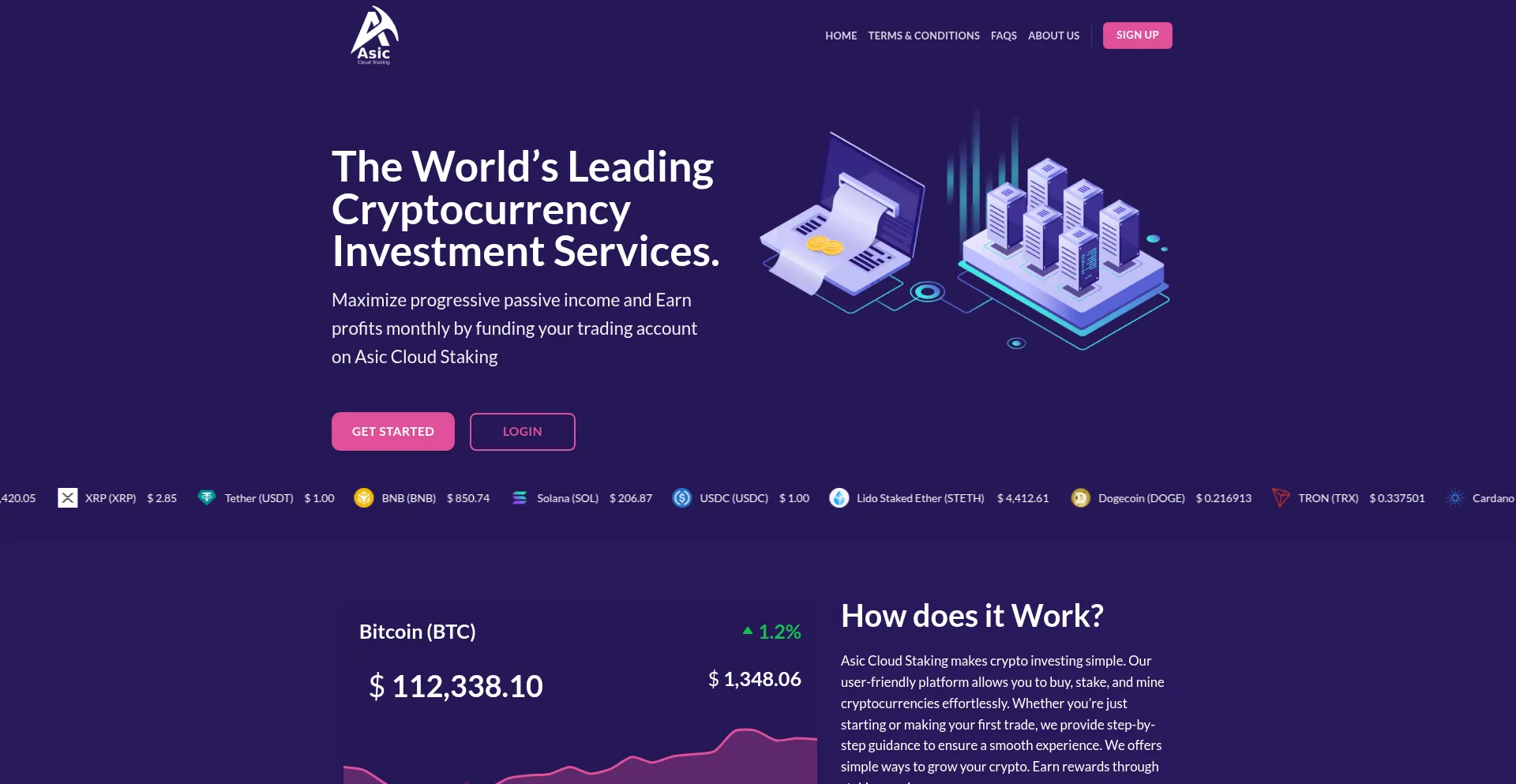 Website screenshot of Asiccloudstaking.com