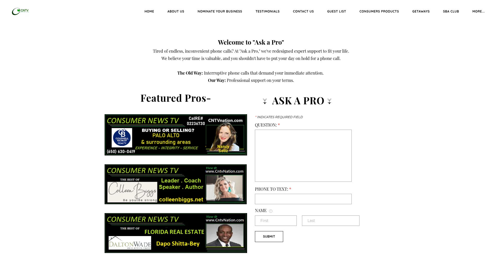 Website screenshot of Askapro4.info