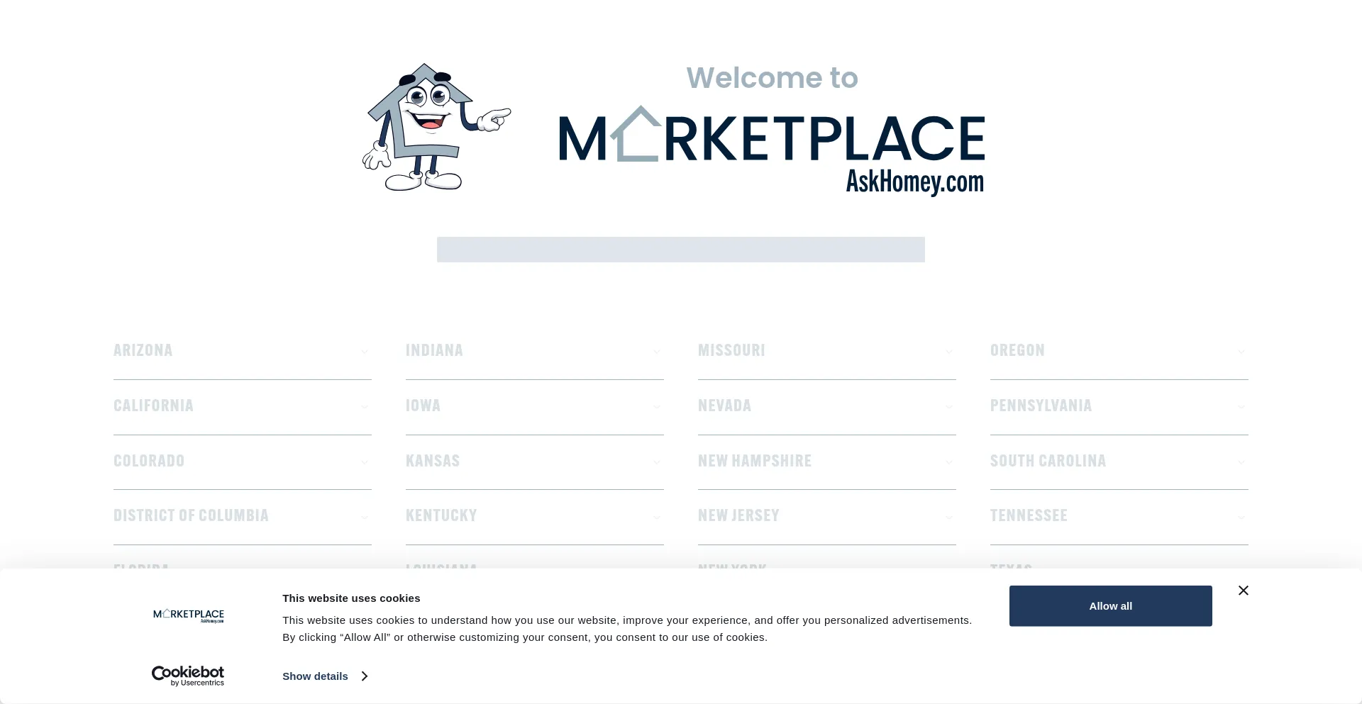 Website screenshot of Askhomey.com