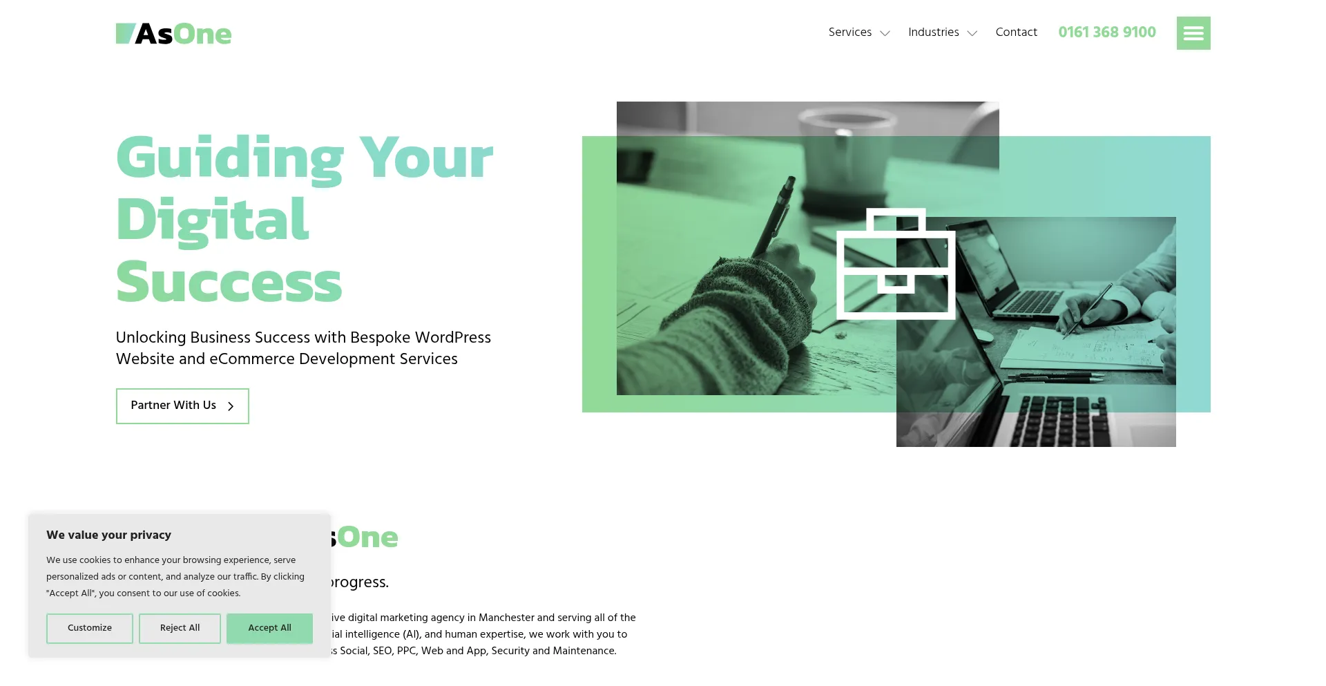 Website screenshot of Asone.co.uk