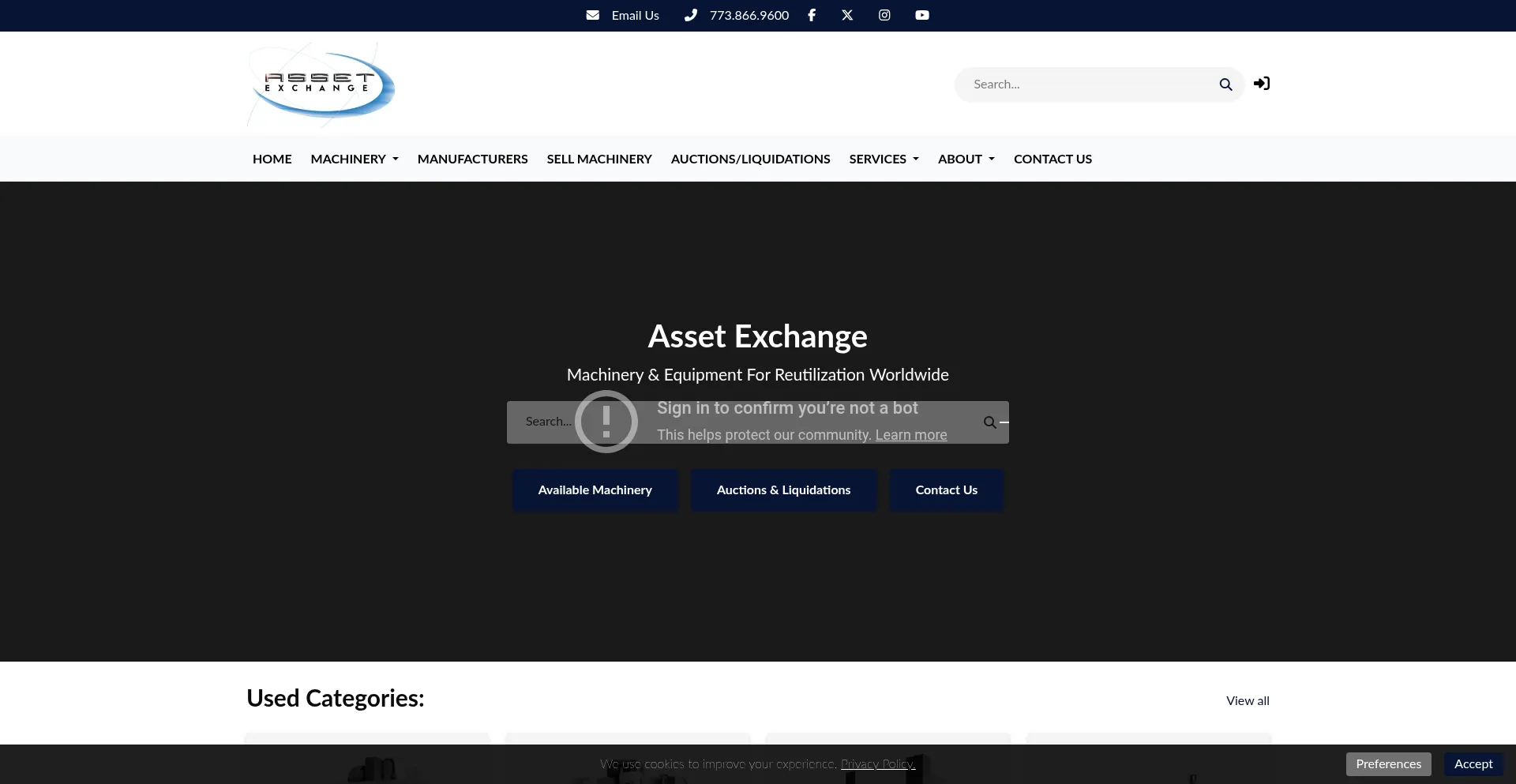 Website screenshot of Assetexchangeinc.com
