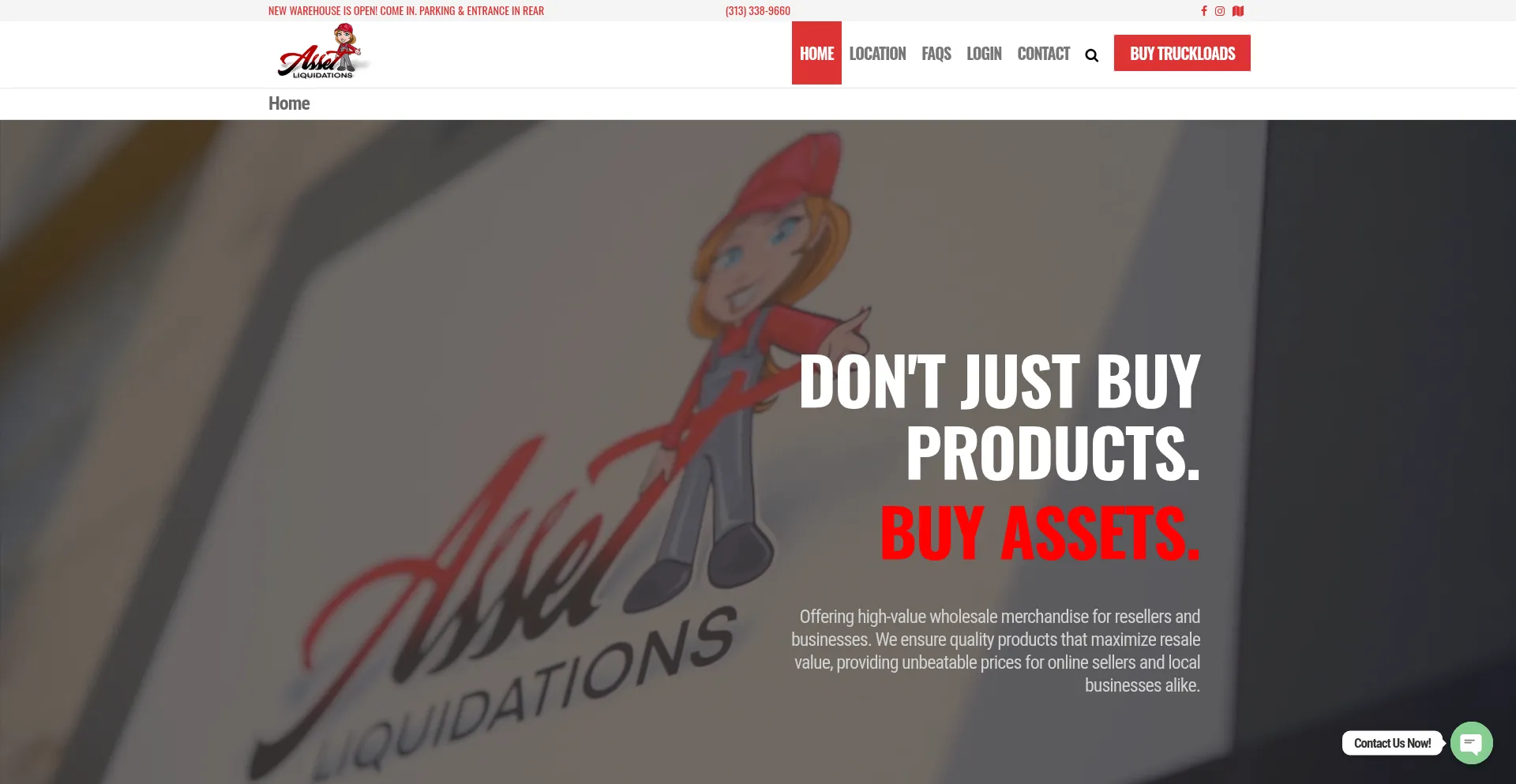 Website screenshot of Assetliquidations.org
