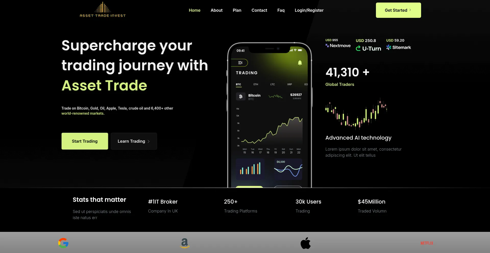 Website screenshot of Assettradeinvest.com