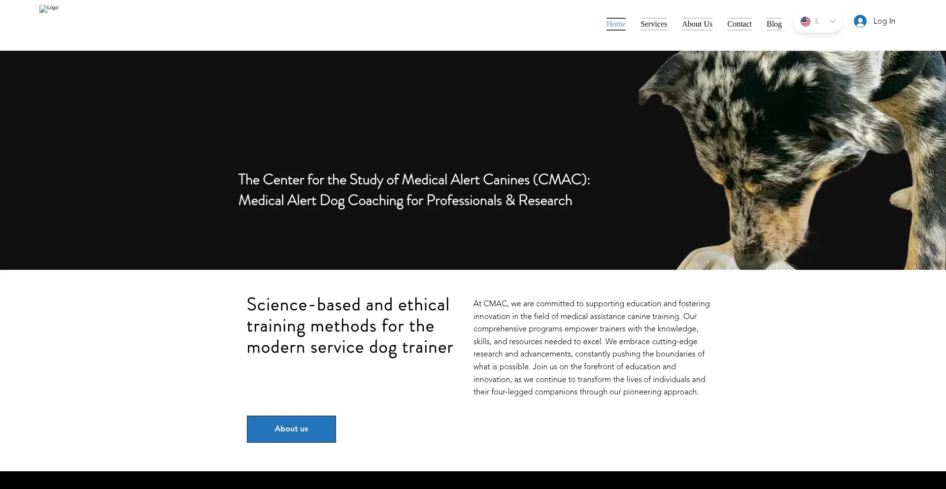 Website screenshot of Assistancedog.center