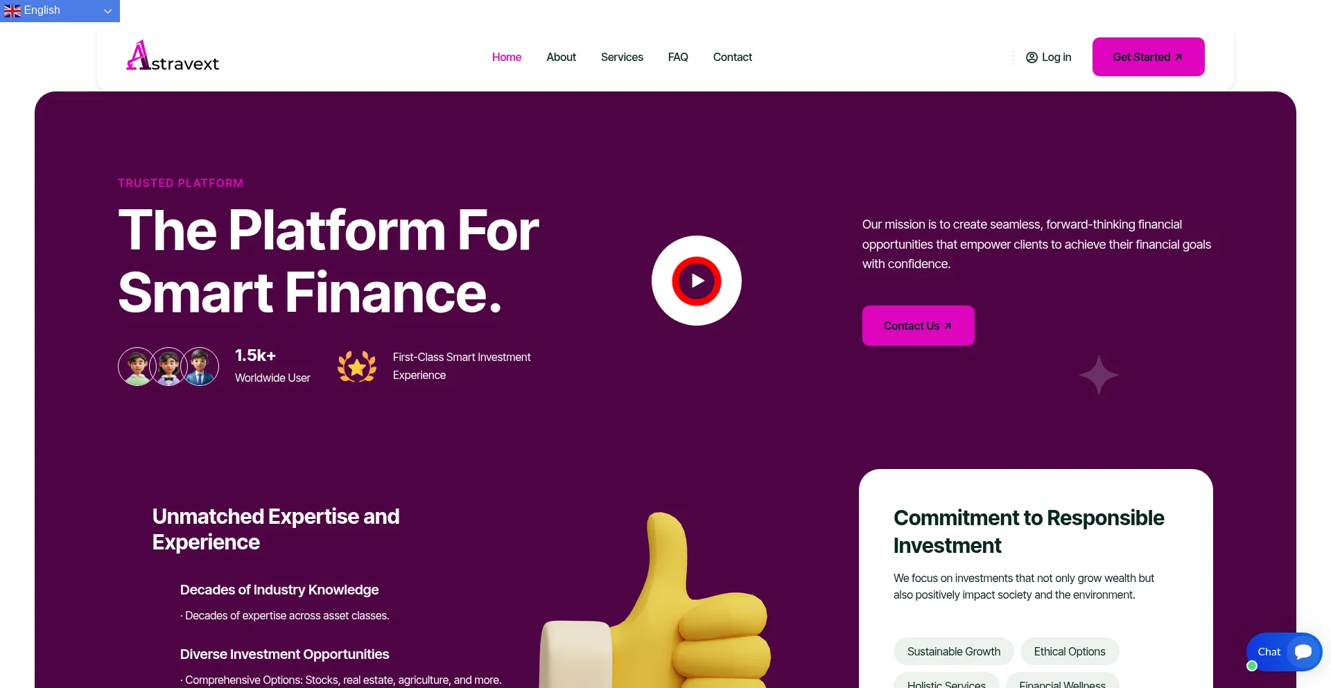 Website screenshot of Astravext.com