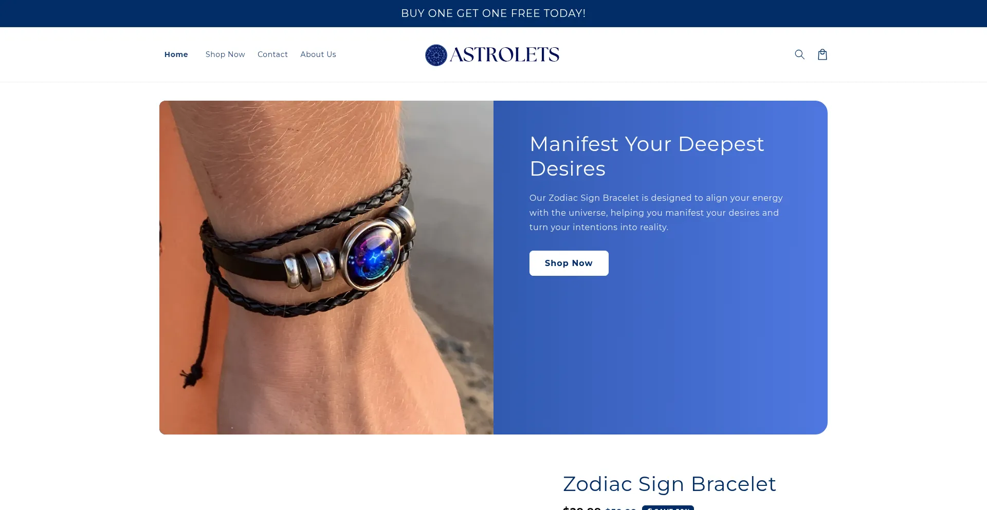 Website screenshot of Astrolets.com