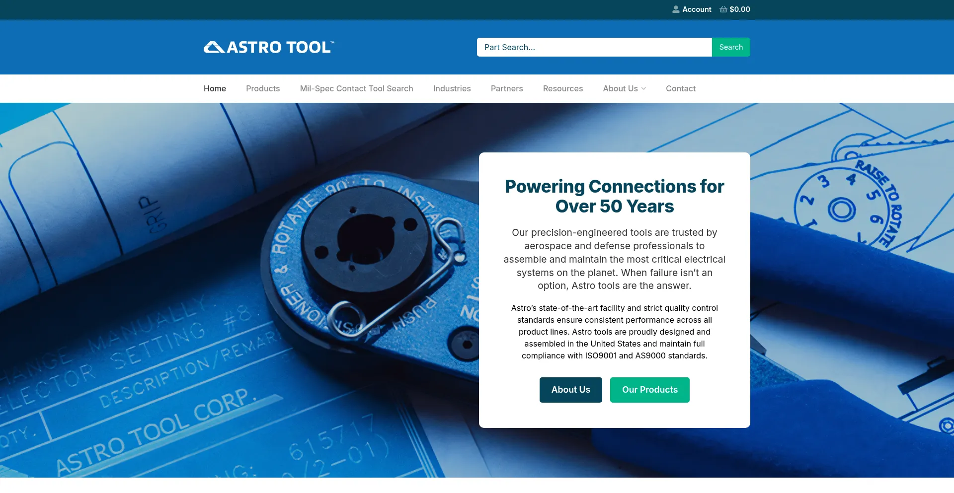 Website screenshot of Astrotool.com