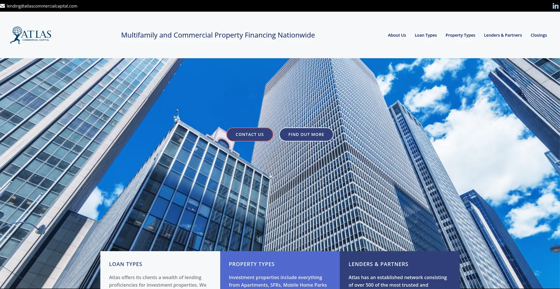 Website screenshot of Atlascomcap.com