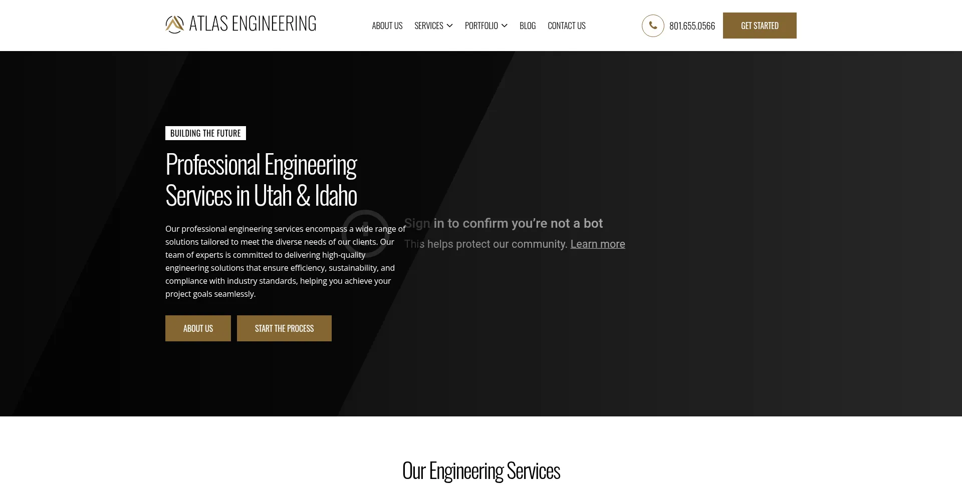 Website screenshot of Atlasengineering.net
