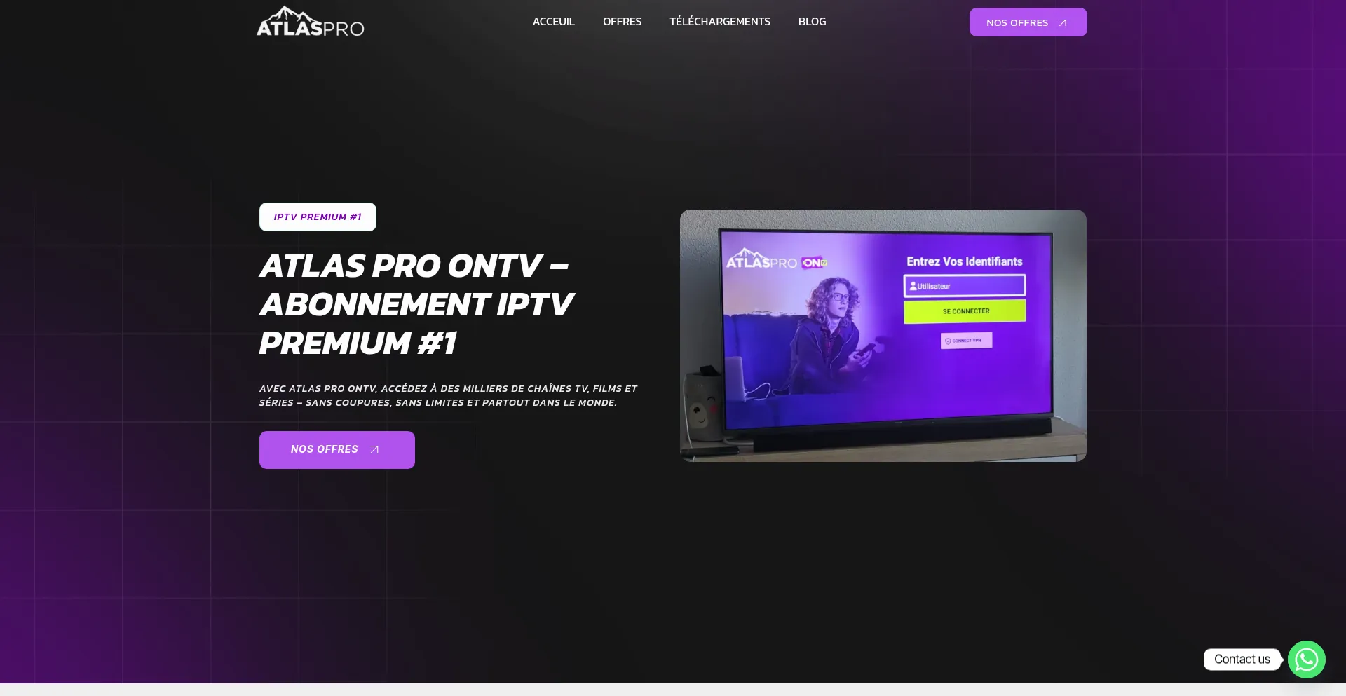 Website screenshot of Atlasproontv.eu