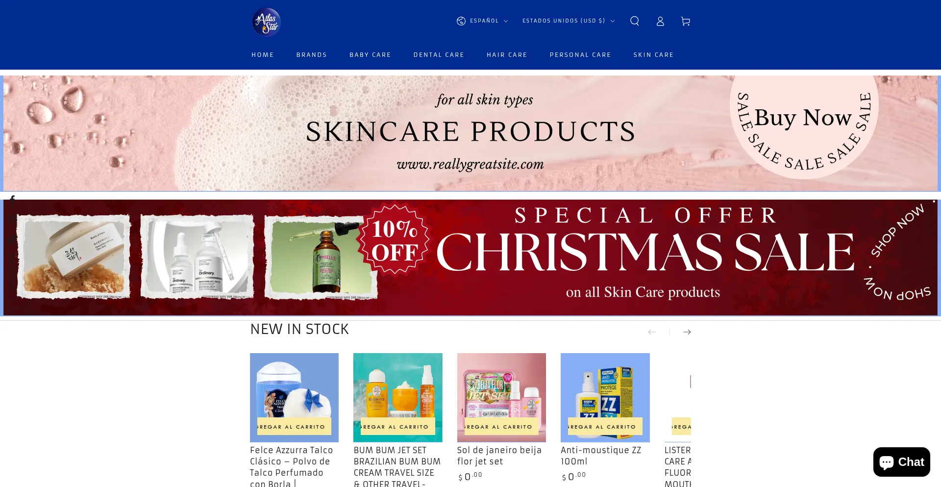 Website screenshot of Atlasstar.es