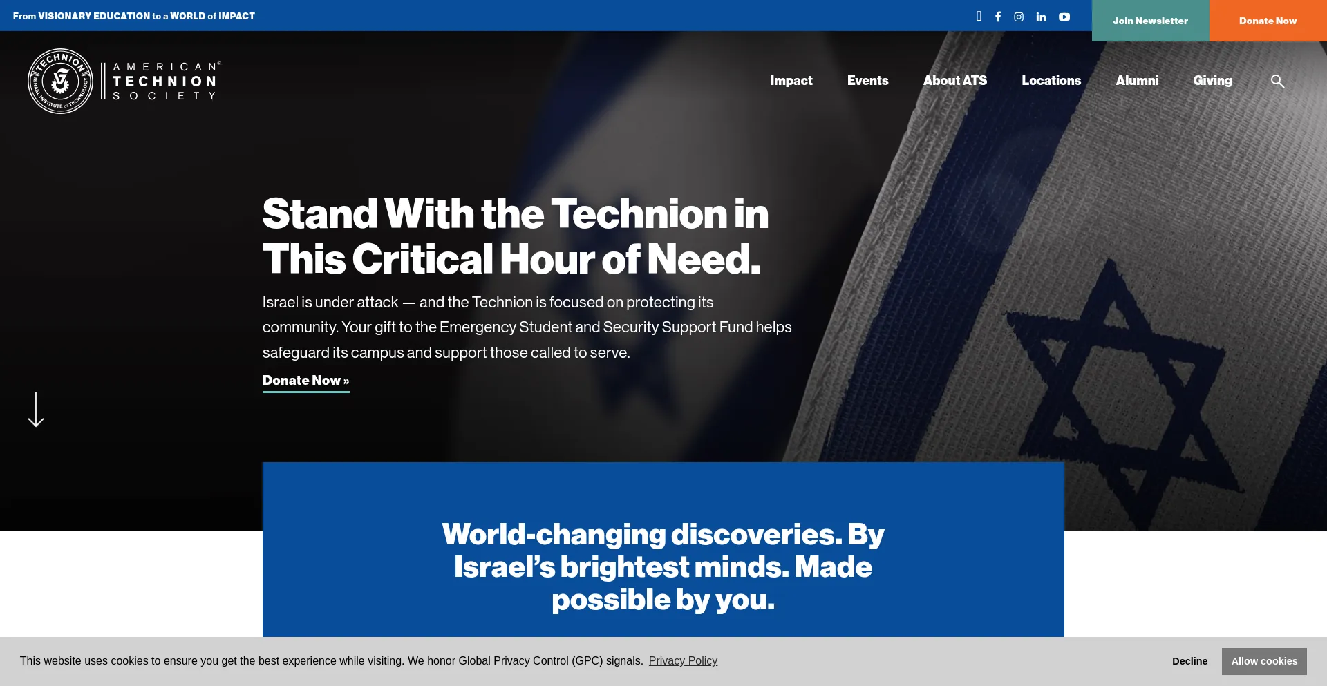 Website screenshot of Ats.org