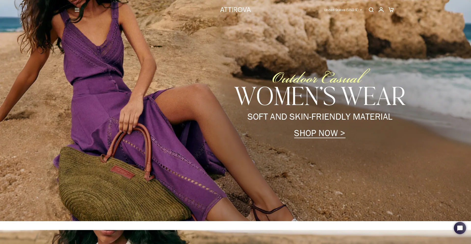 Website screenshot of Attirova.com
