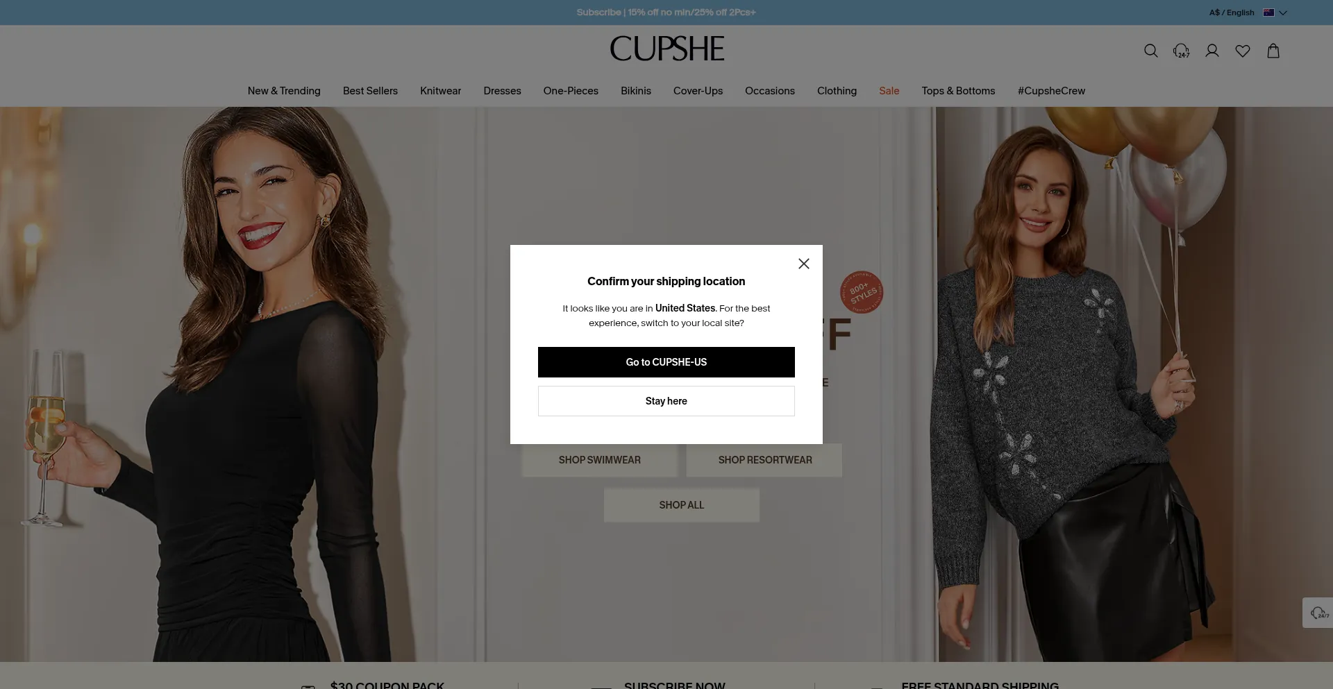 Au.cupshe.com
