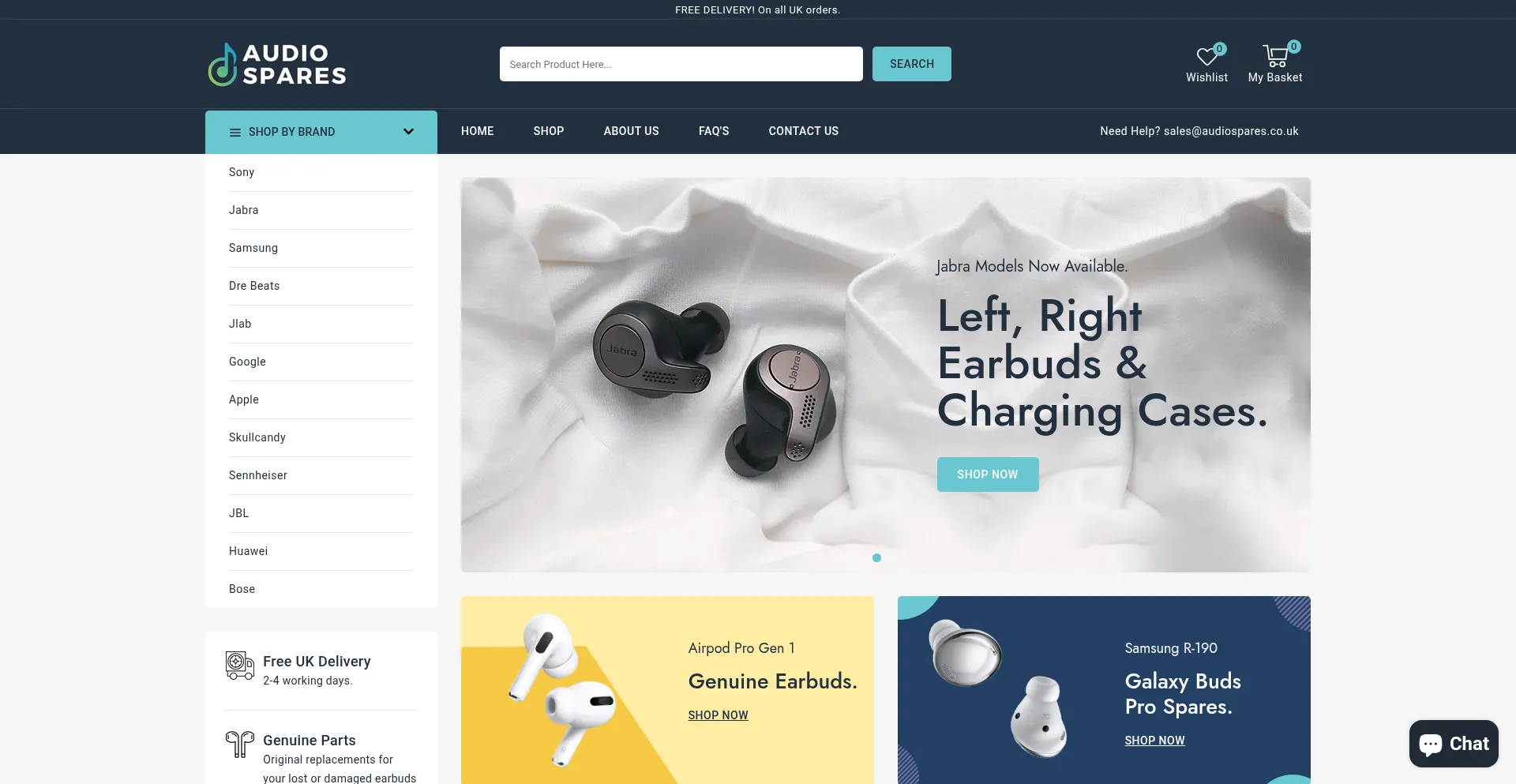 Audiospares.co.uk Screenshot