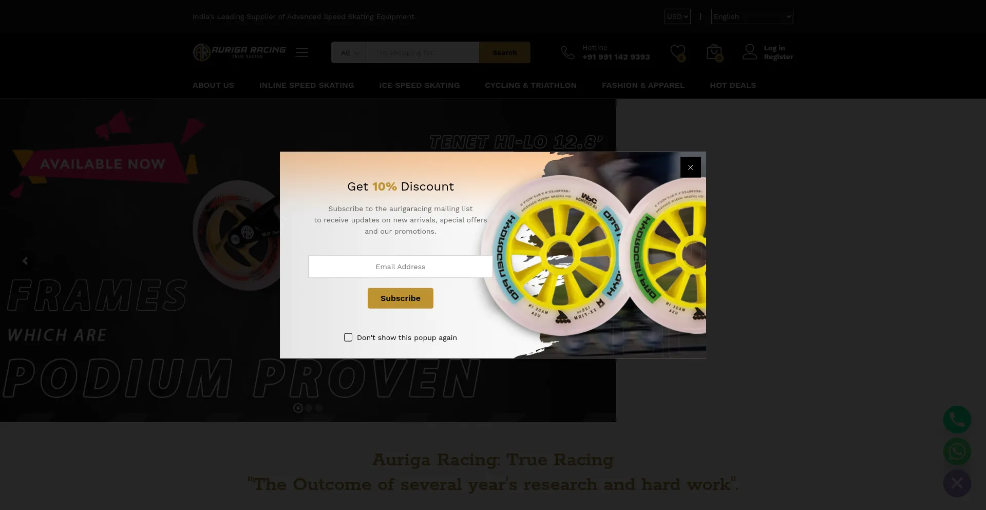 Website screenshot of Aurigaracing.com