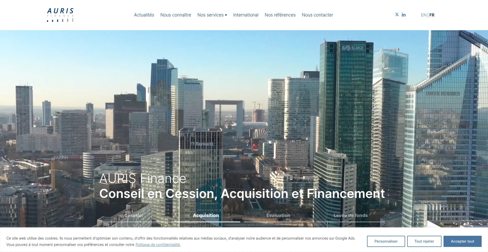 Website screenshot of Auris-finance.com