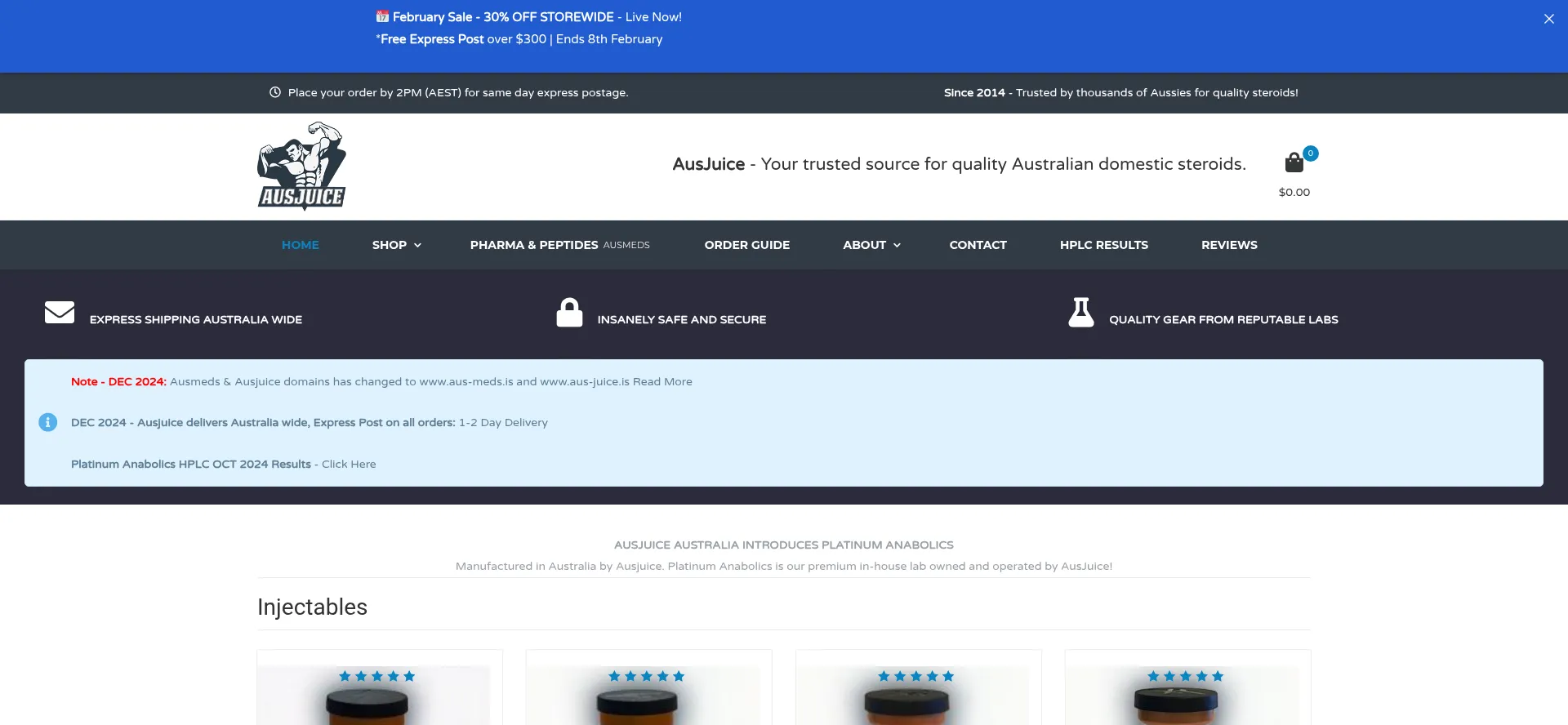 Website screenshot of Aus-juice.is
