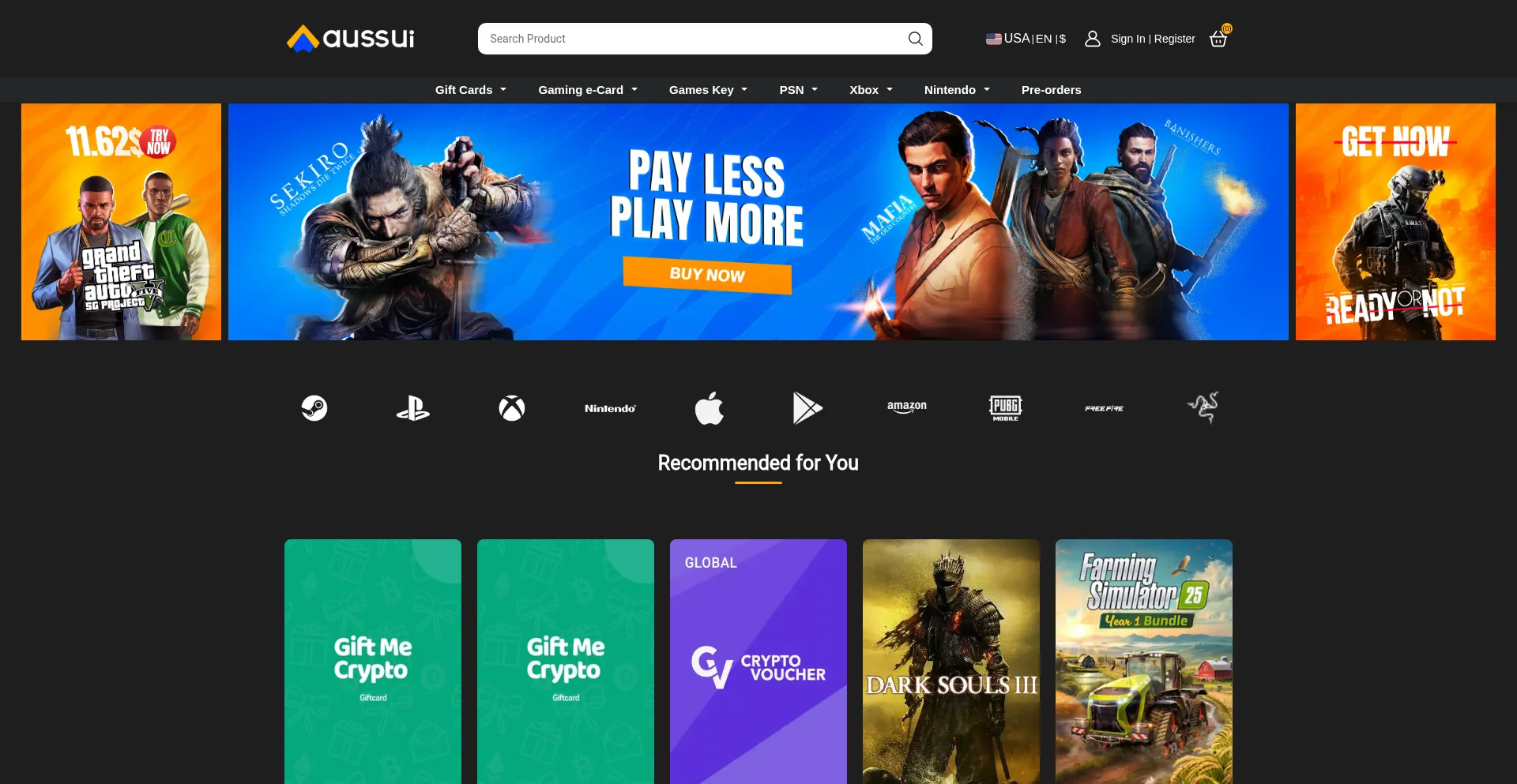 Website screenshot of Aussui.com