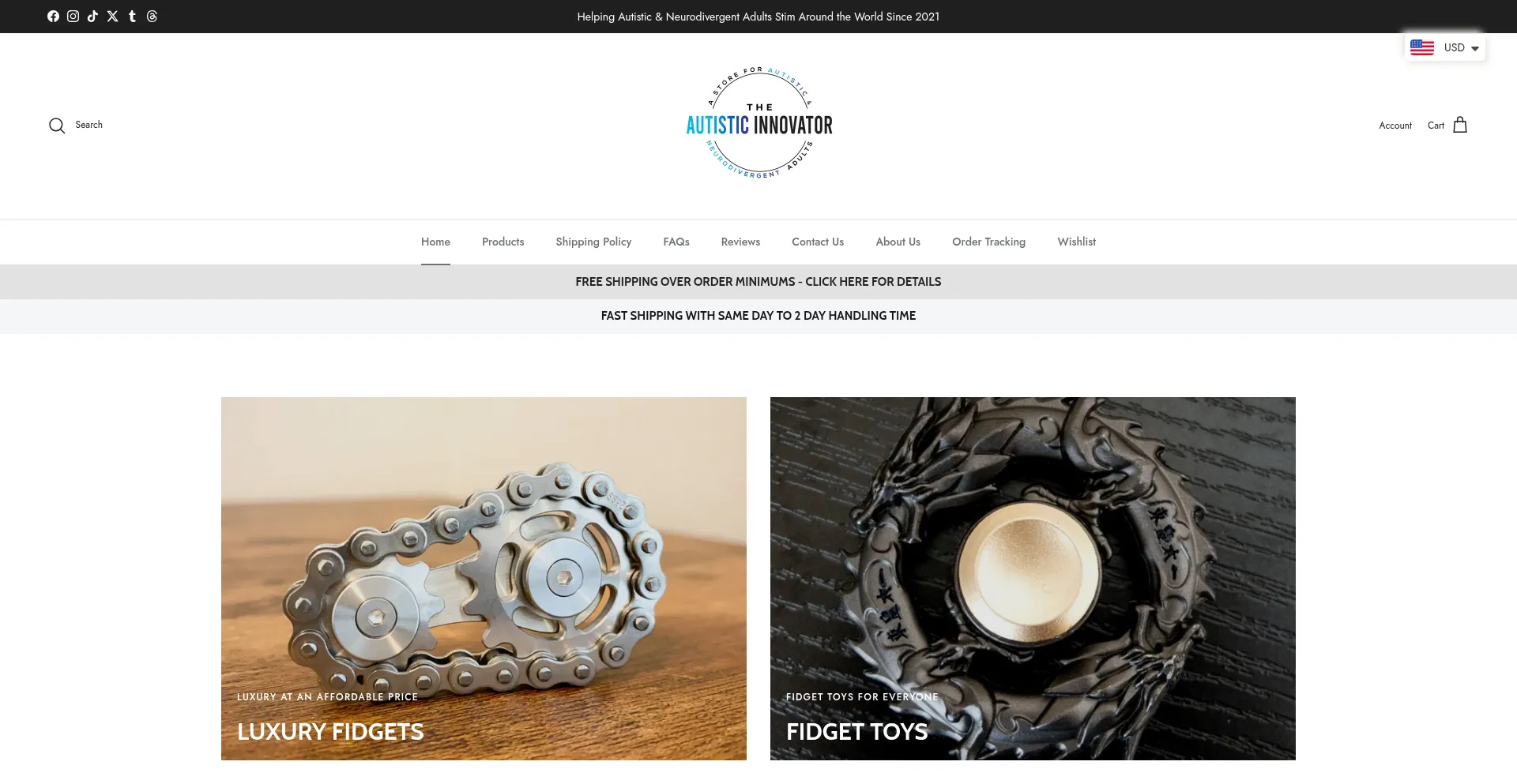 Website screenshot of Autisticinnovator.com