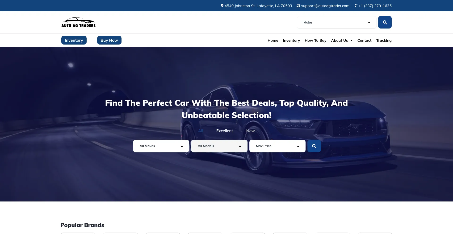 Website screenshot of Autoagtrader.com