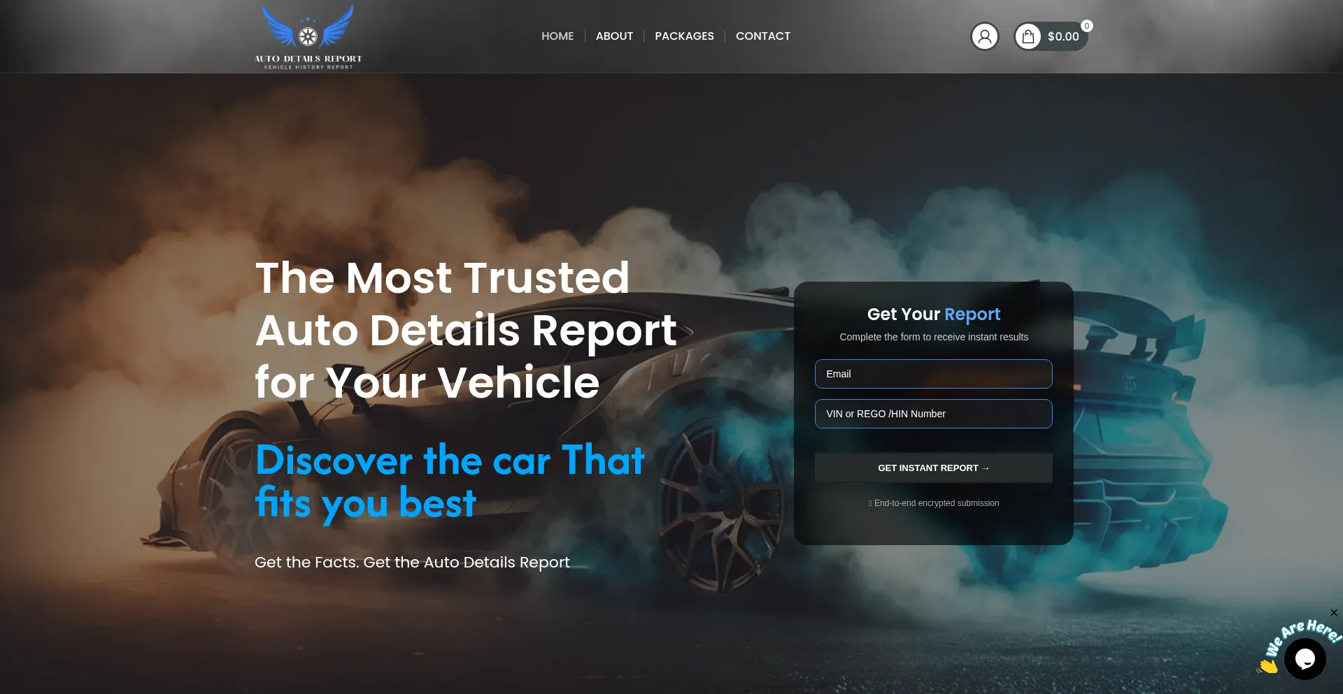 Website screenshot of Autodetailsreport.com