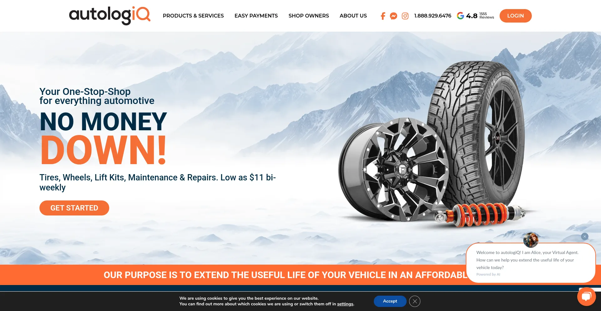 Website screenshot of Autologiq.com