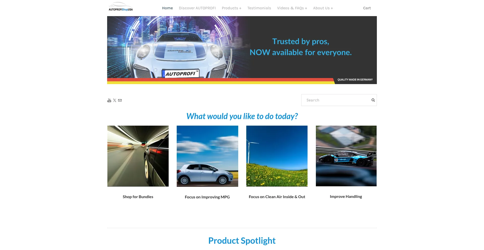 Website screenshot of Autoprofishopusa.com