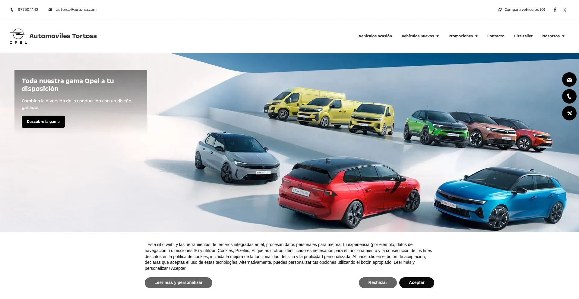 Website screenshot of Autorsa.com