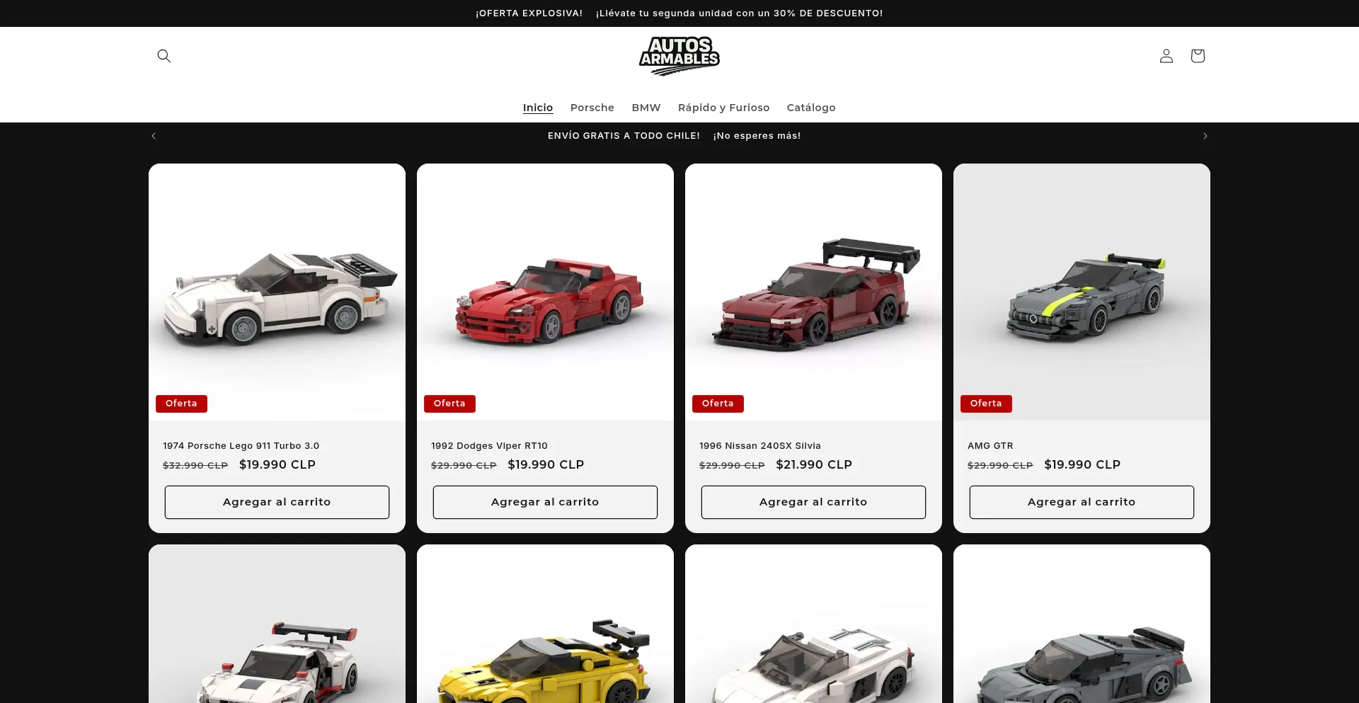 Website screenshot of Autosarmables.cl
