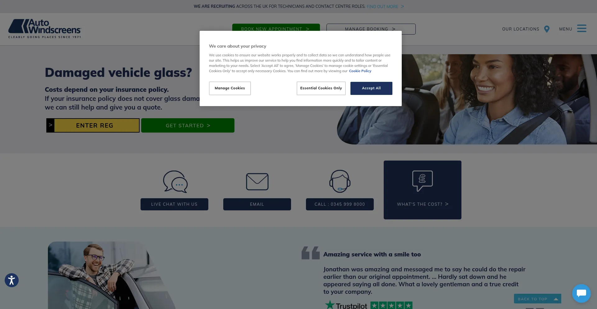 Autowindscreens.co.uk Screenshot