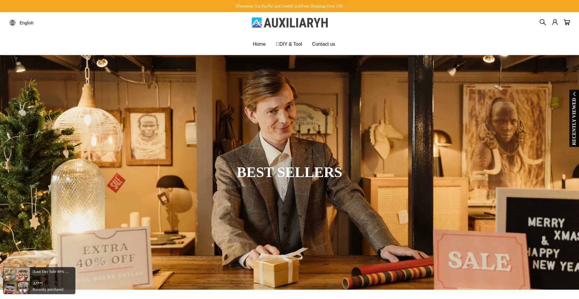 Website screenshot of Auxiliaryh.com