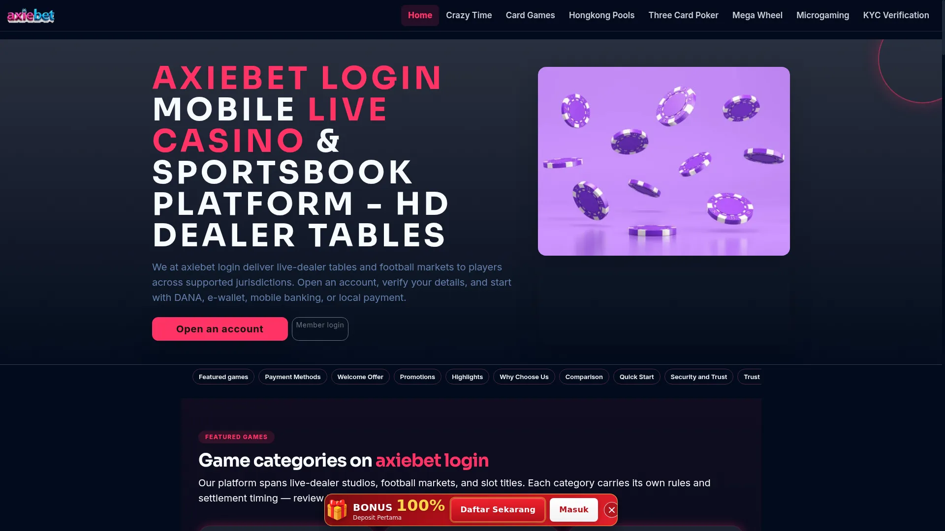 Axiebetlogin.com