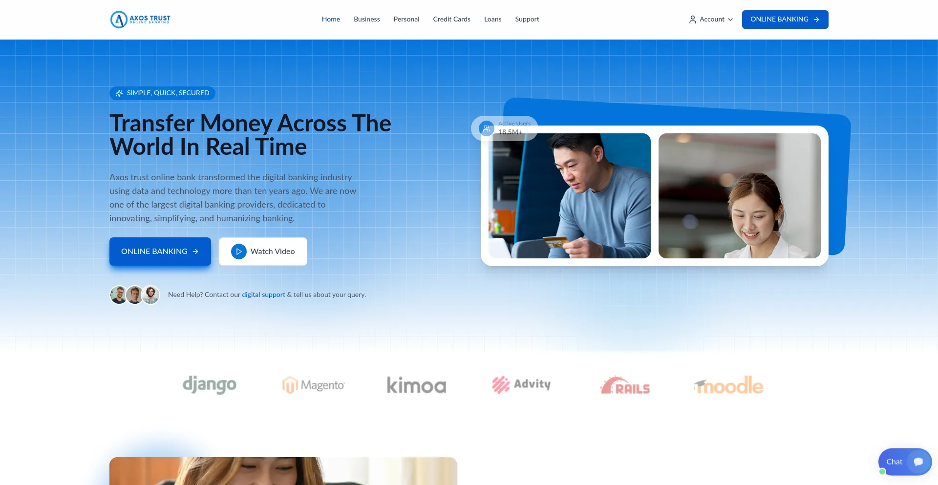 Website screenshot of Axostrustbank.com