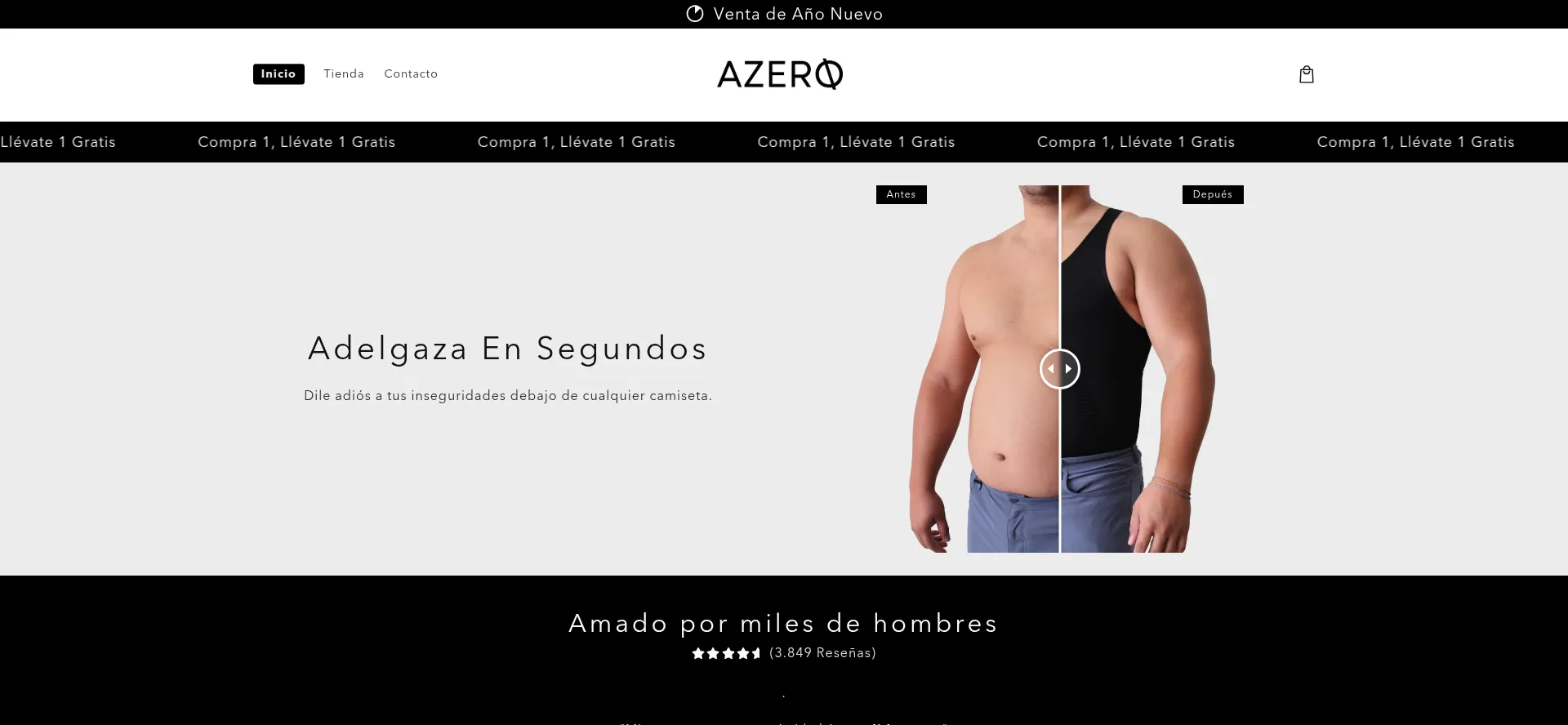 Website screenshot of Azero-hombre.com