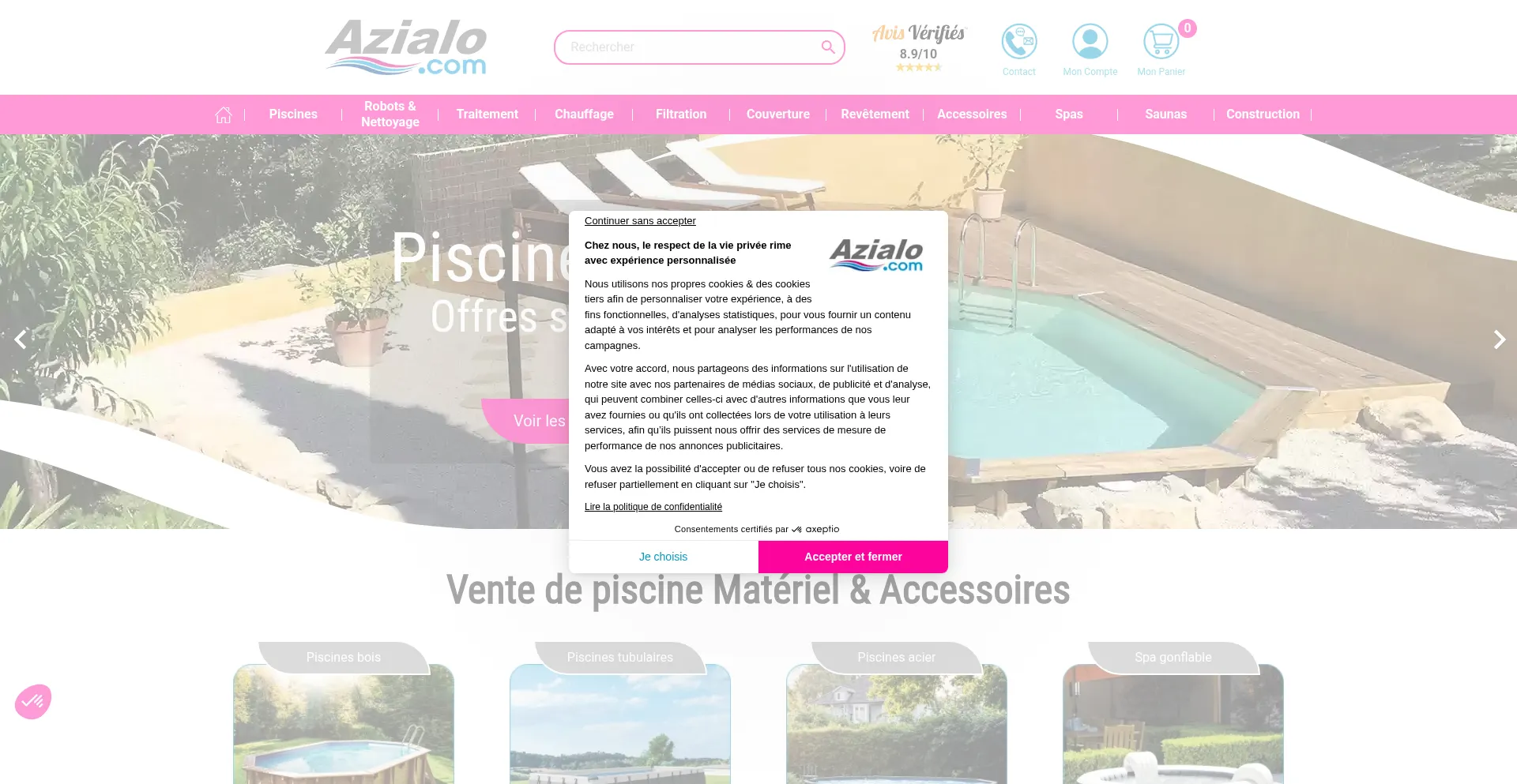 Website screenshot of Azialo.com