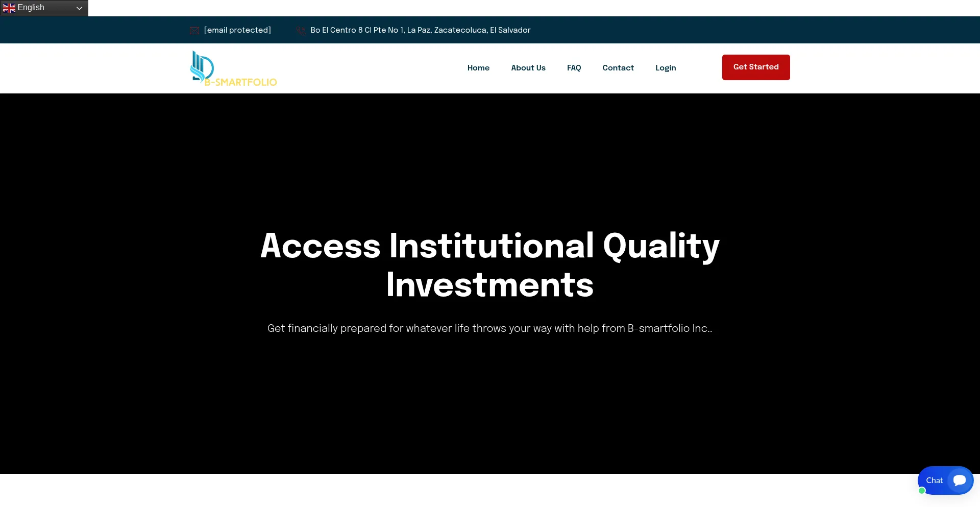 Website screenshot of B-smartfolio.com