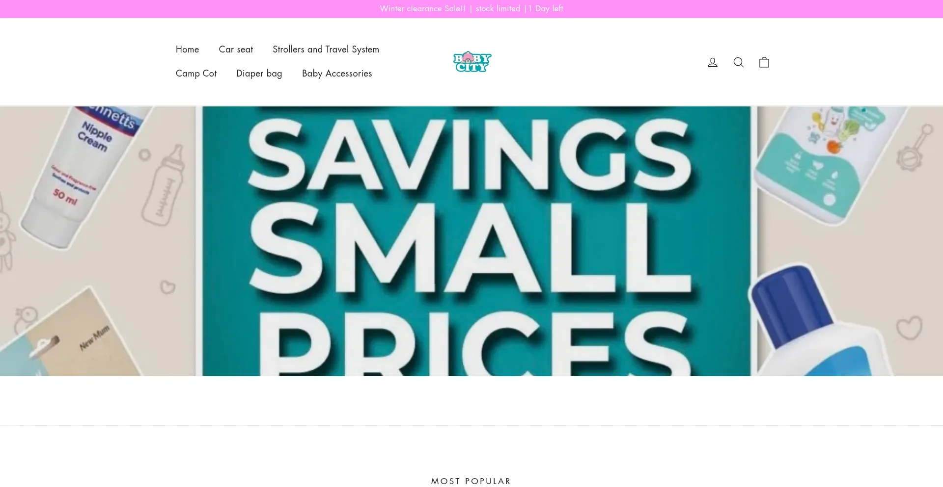 Website screenshot of Baby-city.co.za