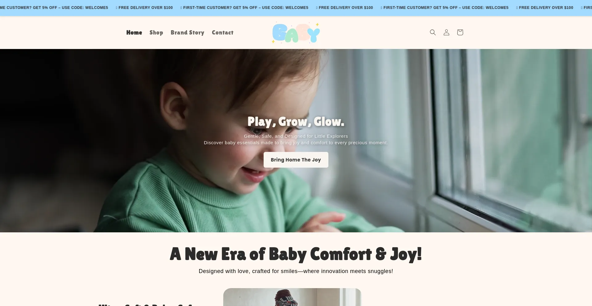 Website screenshot of Babygrow.shop