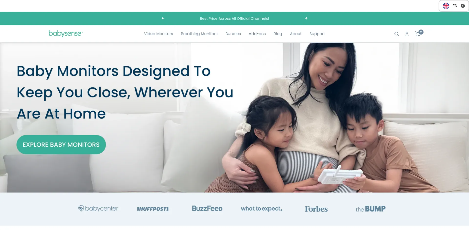 Website screenshot of Babysense.eu