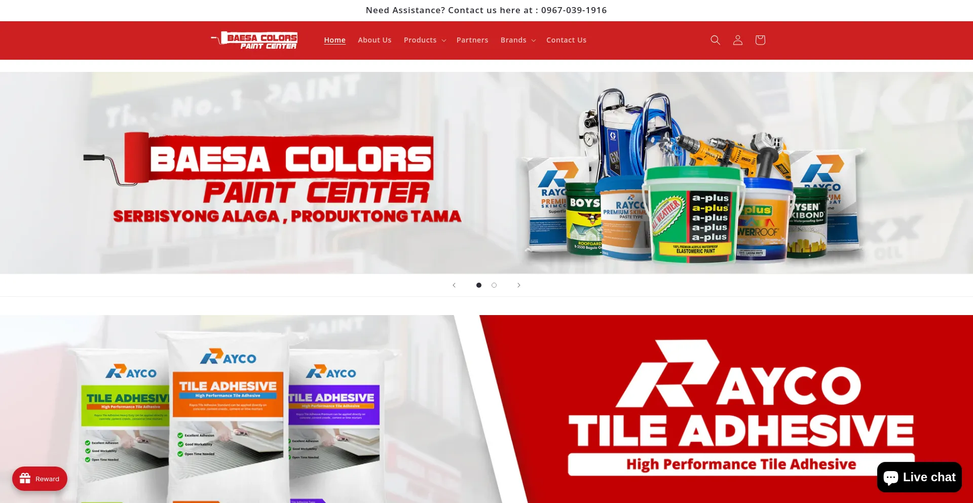 Website screenshot of Baesacolorspaintcenter.com.ph