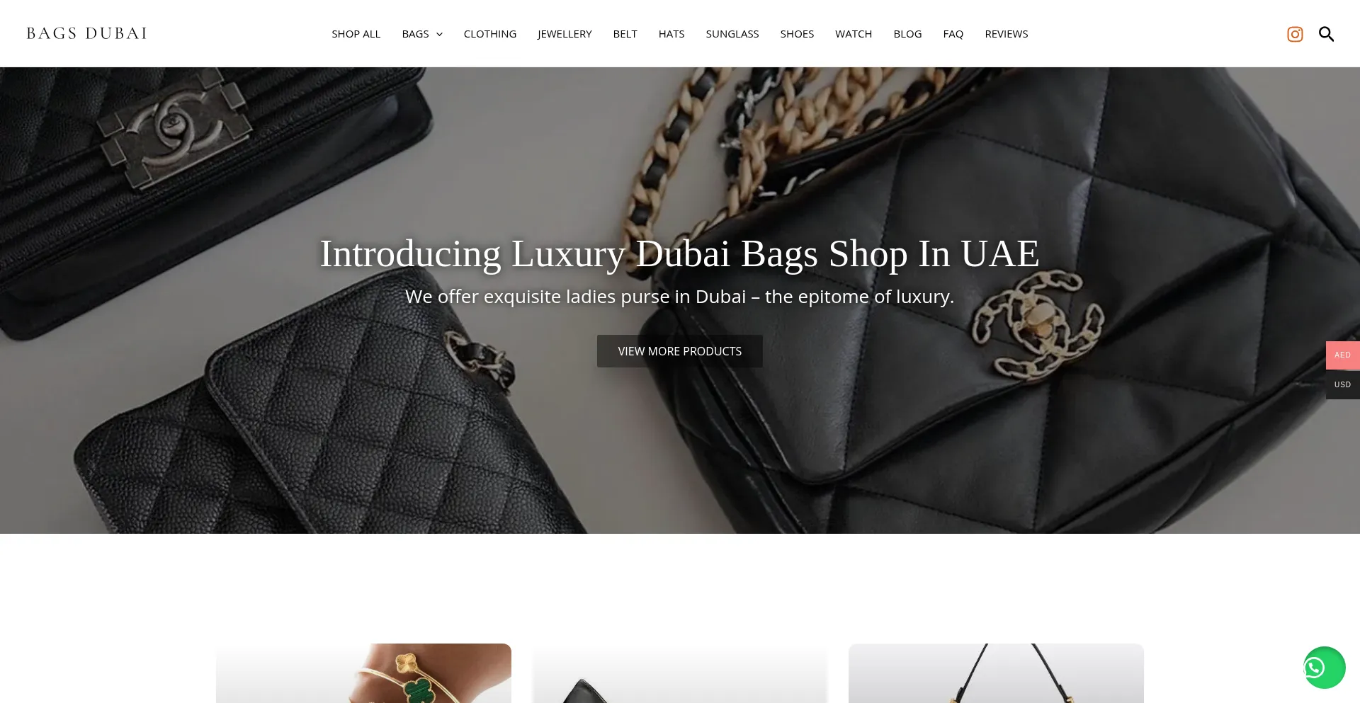 Website screenshot of Bagsdubai.com