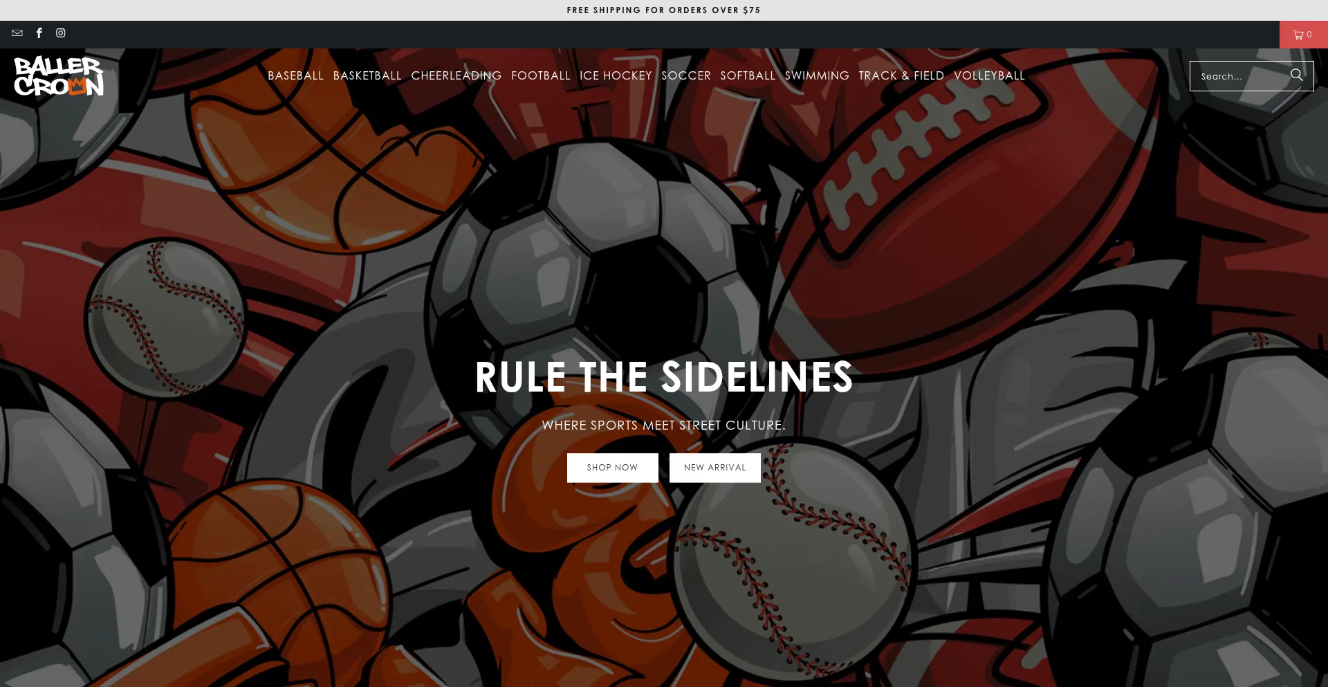 Website screenshot of Ballercrown.com