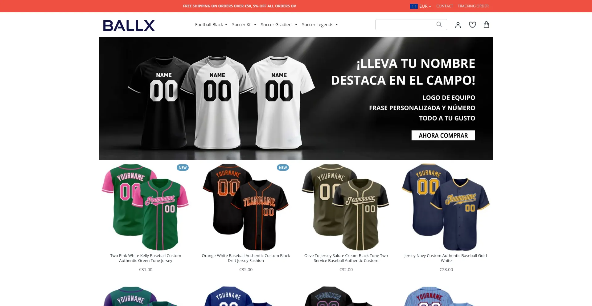 Website screenshot of Ballx.es