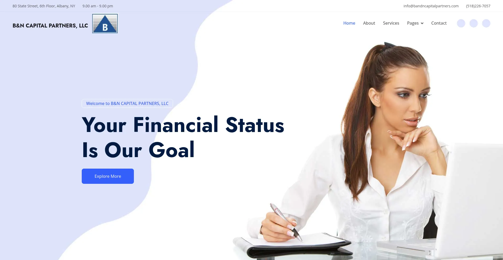 Website screenshot of Bandncapitalpartners.com